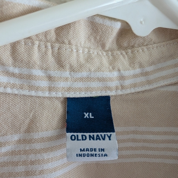 Old Navy Beige & White Striped Wrap Top - Picture 3 of 7